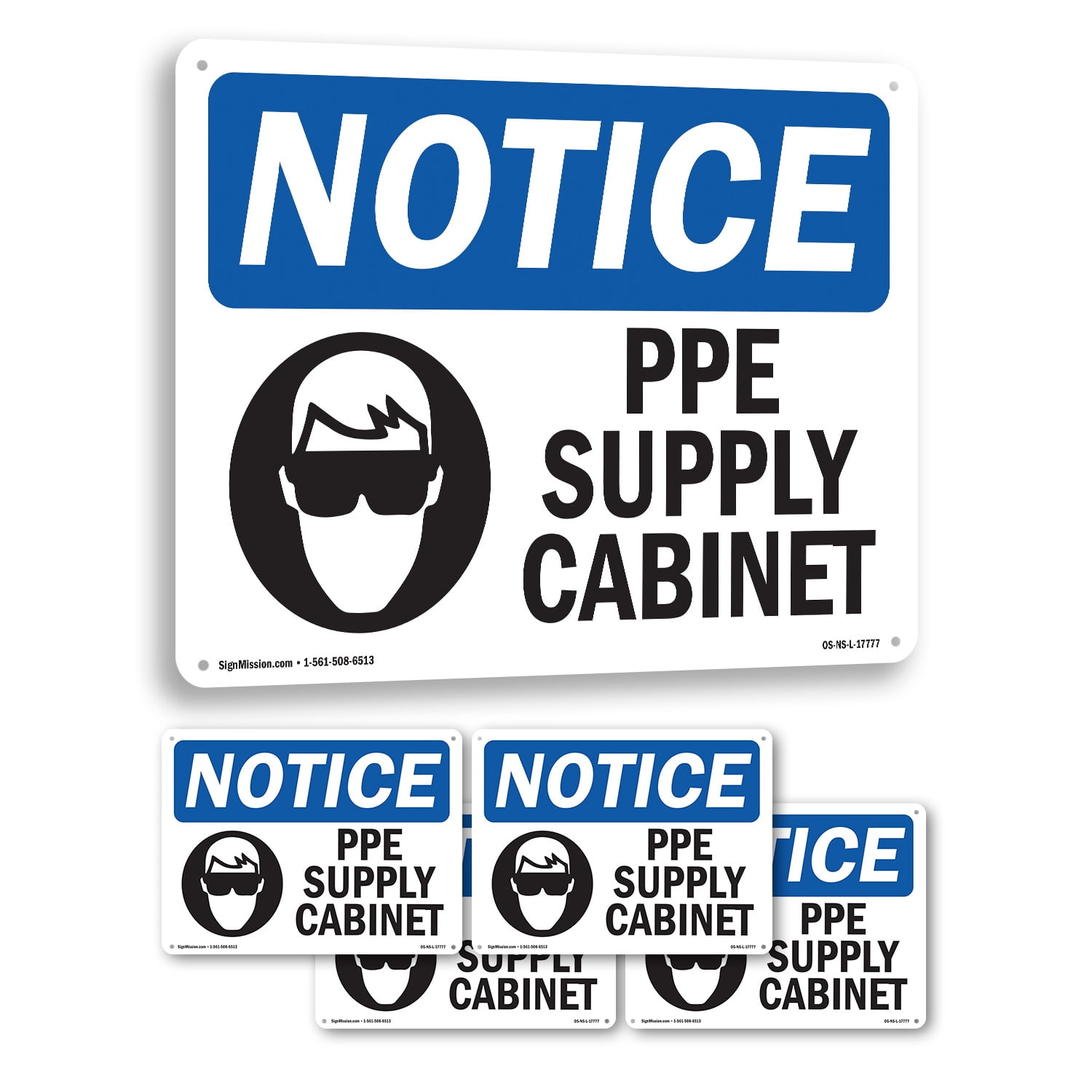 PPE Supply Cabinet OSHA Notice Rigid Plastic Sign 24 Inch x 18 Inch - 5 ...