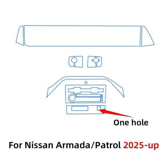 PPF Protection film Accessories Interior transparent TPU GPS Navigation Gear Panel Center Console For Nissan Patrol Armada 2025.