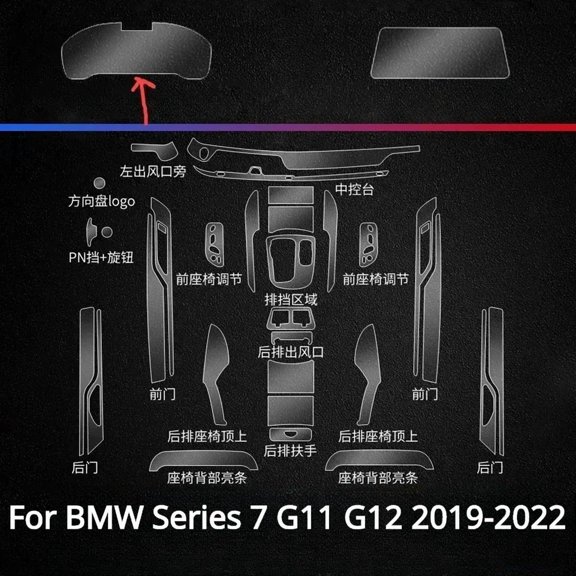 PPF Protection film For BMW Series 7 G11 G12 2022 2021 Accessories interior transparent TPU Gear Panel Center Console Sticker.