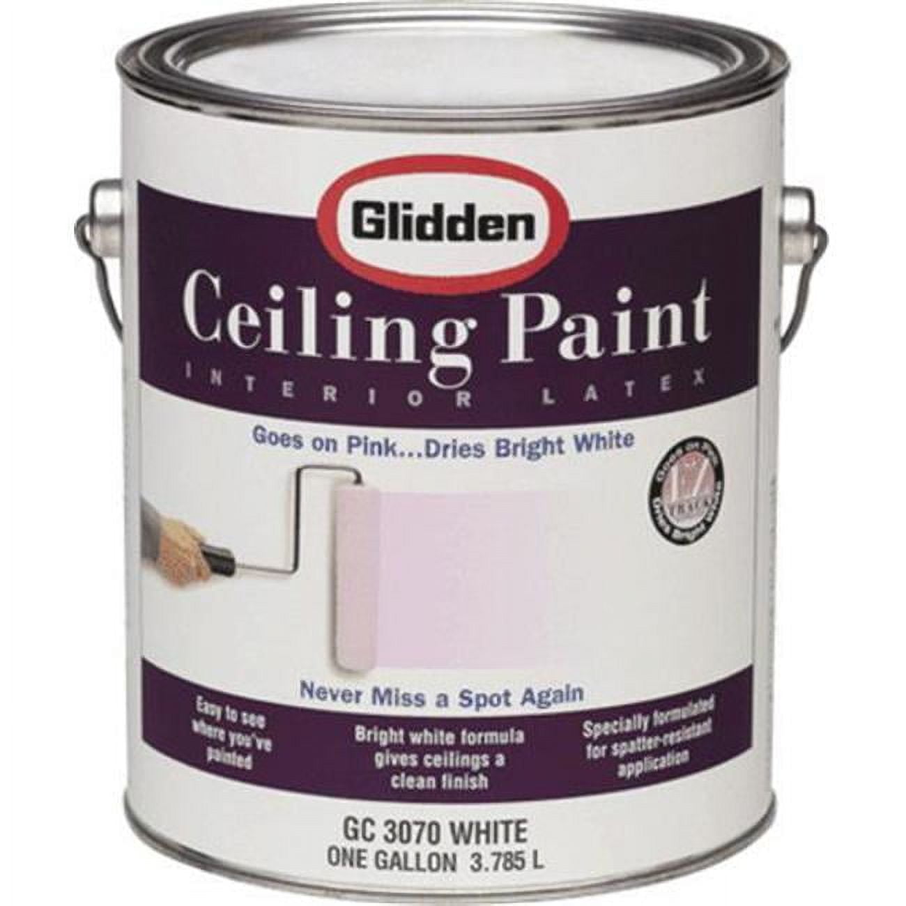 PPG Glidden GC3070XGAL Ez Track Ceiling Paint, White Pack of 4