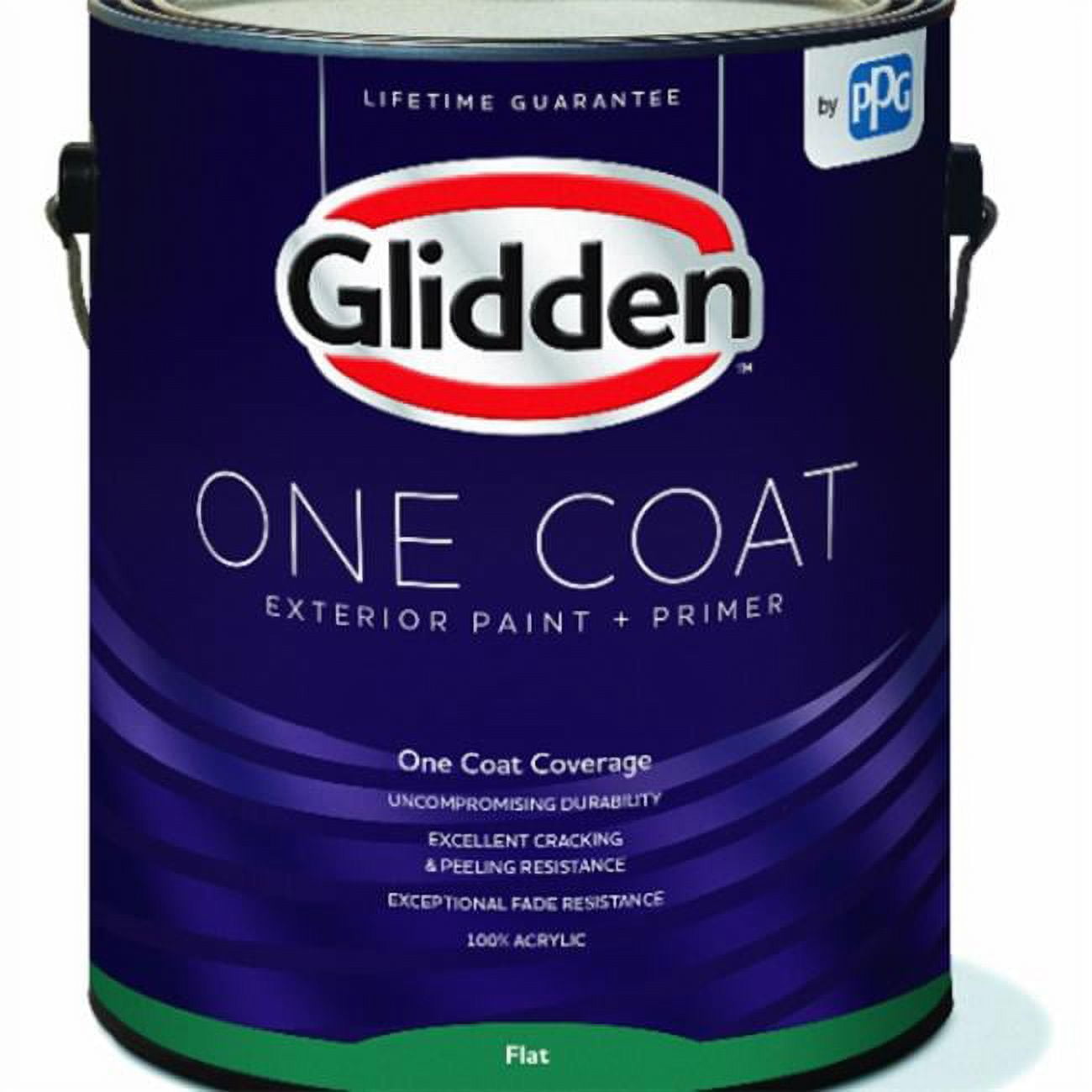 Glidden One Coat Exterior Paint + Primer Flat Midtone Base 1 Gallon