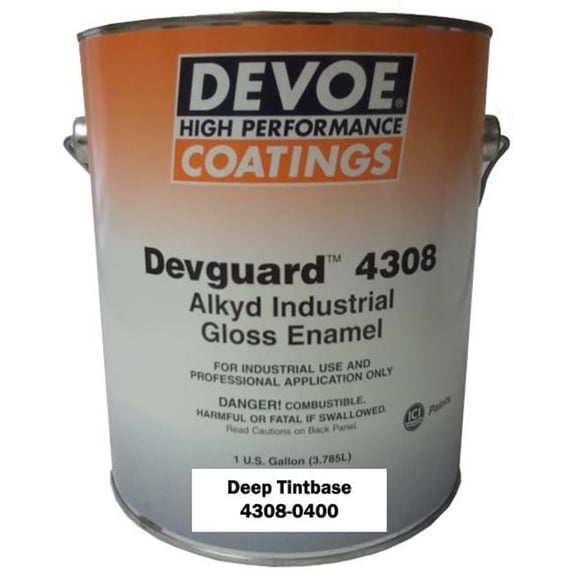 PPG Porter Paints 43080400XGAL Glyptex Industrial Gloss Enamel Paint, Dep Tintbase - 1 gal - Pack of 4