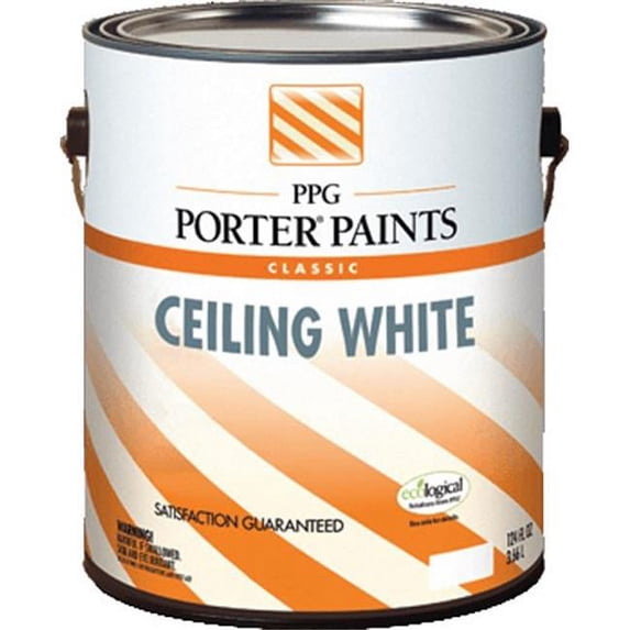 PPG Porter Paints PP9585-01 Ceiling Interior Latex Paint, White - 1 gal - Pack of 4