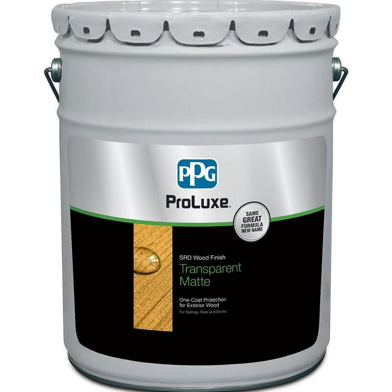 PPG ProLuxe 5 gal. Cedar SRD Exterior Transparent Matte Wood Finish PPG ProLuxe 5 gal. Cedar SRD Exterior Transparent Matte Wood Finish