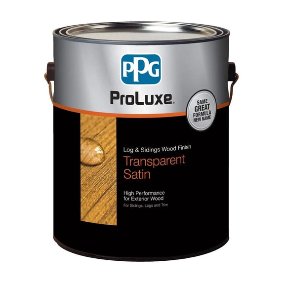 1 gal ProLuxe SIK42078 Natural Log & Siding Exterior High Performance Two-Coat Wood Finish, Transparent Satin