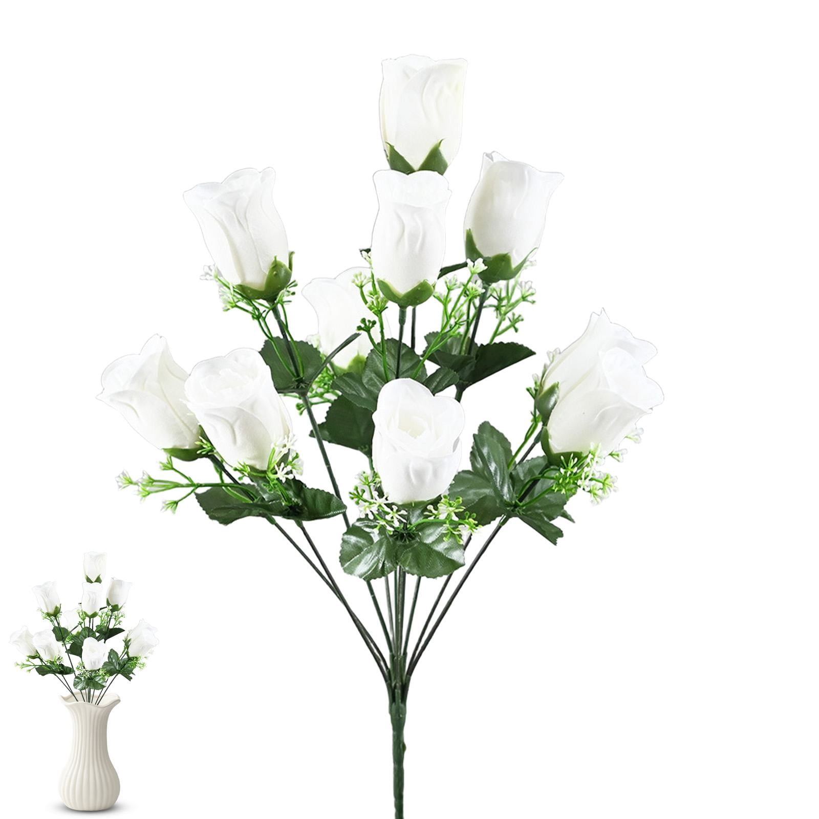 Mini Roses Boquet PPKVUFD 1 Bunche 17 Inch Artificial Mini Rose Bouquet 10 Heads Bridal ...