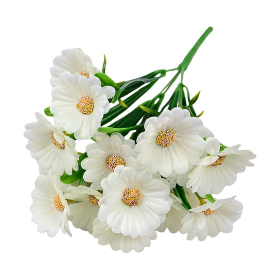 PPKVUFD 1 Bundle Artificial Daisy Flowers Bouquet, 12 Inch Fake Silk Spring Flowers Faux Bouquet Floral Arrangements for Home Indoor Table Vase Wedding Party Decor