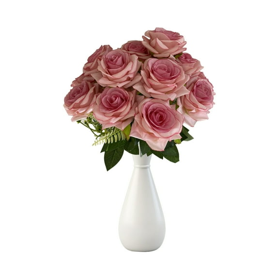 PPKVUFD 1 Bundle Artificial Roses 12 Head, Fake Velvet Silk Roses Realistic Rose for Wedding Centerpieces Flower Arrangement Home Decor(Vase Not Included)