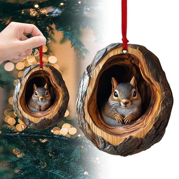 PPKVUFD [1 PCS] Spring Animals Ornaments, 2025 Tree Creatures Acrylic Hanging Decor, Vivid Pattern, 2D Flat, Forest Animal Decorations for Garden Trees and Home Parties