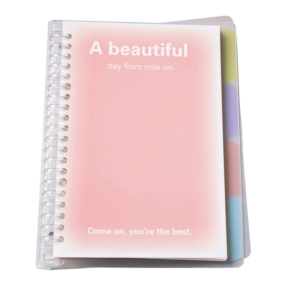PPKVUFD 1 Pack Lined Spiral Journal Notebook for Women & Men, 8.9" x 6.9", 30 Sheets/60 Pages College Ruled Notebook, A5 Plastic Hardcover Notebook for Office, Home