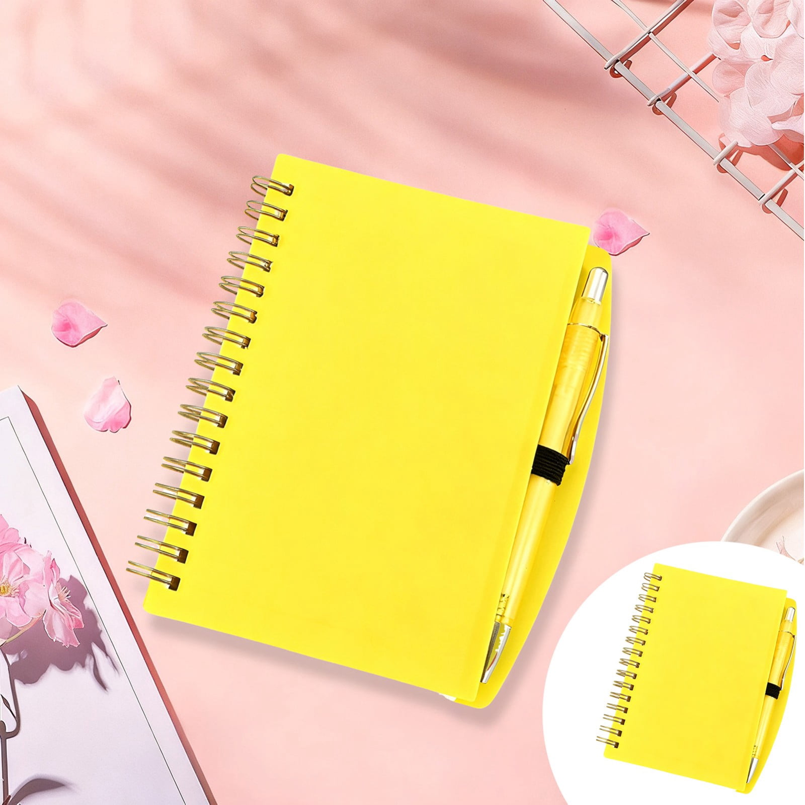 Simple Small Notebook PPKVUFD 1 Pack Small Pocket Notebook with Pen, A5 60 Sheets Spiral ...