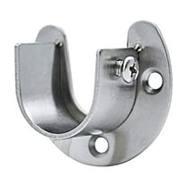 PPKVUFD 1 Packs Stainless Steel Wardrobe Bracket U-Shaped Rod Socket Flange 0.75" Diameter Heavy Duty Closet Rod Brackets End Supports for Closet Rod with Screws (Silver)