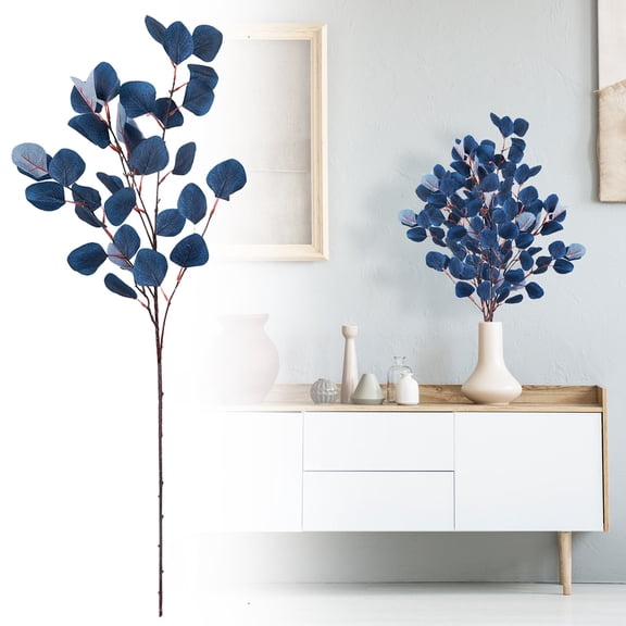 PPKVUFD 1 Pcs Artificial Fall Eucalyptus Leaves Greenery Stems Plants for Home Floral Arrangement Wedding Party Autumn Thanksgiving Table Centerpiece Decorations, 35.4"