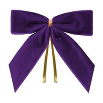 PPKVUFD 1 Pcs Dark Purple Velvet Bows for Christmas Tree,Dark Purple Bows Velvet Ornaments Christmas Tree Bow for Gift Wrapping Door Vintage Garland Wreath,Rustic Holiday Decor-1" Wide,3.5 x 3.5 Inch