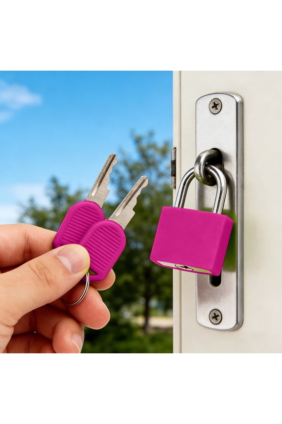 1 Pcs Multicolor Small Luggage Lock with 2 Keys, Mini Locker Lock, Metal Suitcase Lock, Plastic-Covered Copper Keyed Padlock for Locker, Suitcase, Boxes (43MM)