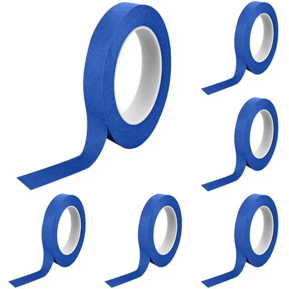 PPKVUFD 10 Rolls Blue Painters Tape 0.39 inch, Blue Masking Tape Bulk Multi Pack, Multi-Surface Easy Removal Paint Tape for Indoor Outdoor Use, 0.39 inch x 55 Yards x 10 Rolls (550 Total Yards)