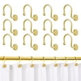 thumbnail image 1 of PPKVUFD 12Pcs Gold Shower Curtain Hooks, Shower Curtain Rings Rustproof Metal Round Decorative Shower Hooks Rings for Bathroom Shower Rods Curtains, Modern Decorative Shower Curtain Hangers, 1 of 6
