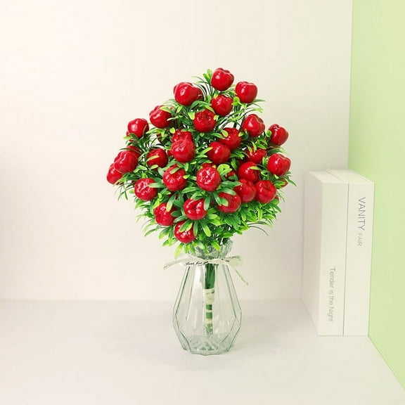 PPKVUFD 13.39 inch Artificial Plants, Artificial Apple Tree Plants, Artificial Fruit Apple Tree Fake Greenery Plants for Home Table Desk Office Kitchen Decor(Not Include Vase)