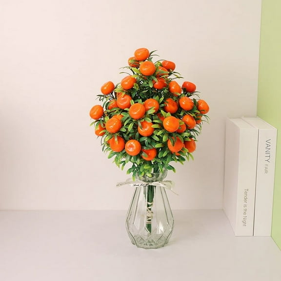 PPKVUFD 13.39 inch Artificial Plants, Artificial Orange Tree Plants, Artificial Fruit Orange Tree Fake Greenery Plants for Home Table Desk Office Kitchen Decor(Not Include Vase)