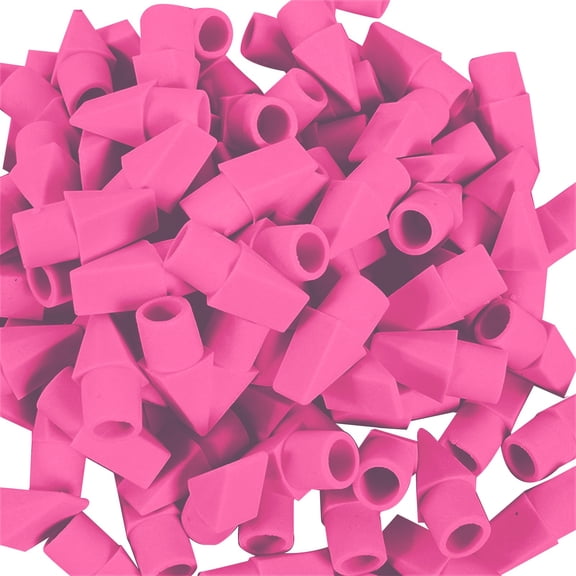 PPKVUFD 15PCS Caps Pencil Erasers Chisel Shape Pencil Eraser Arrowhead Caps Erasers Latex Free Pencil Pencil Eraser Toppers Pink for Favors Games Prizes Pencil Top Erasers Home Office Supplies