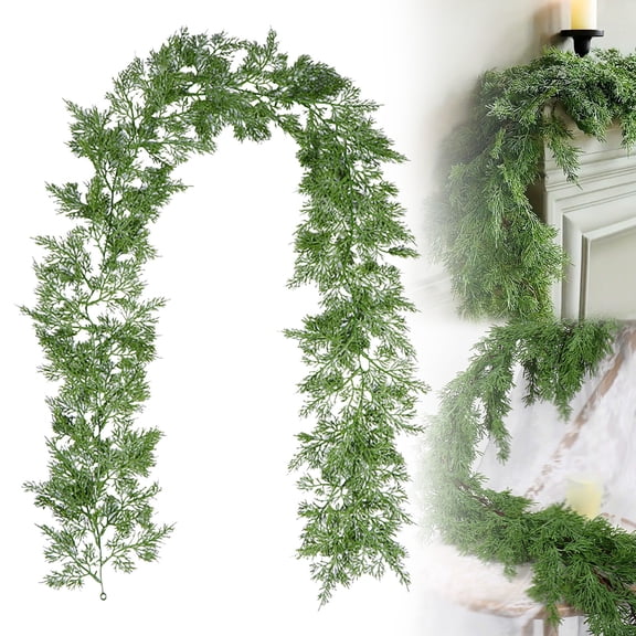 PPKVUFD 1PCS 6.6FT Artificial Christmas Garland with Dragon Cypress, Festive Holiday Decor for Cabinet, Fireplace, Indoor & Outdoor, Handmade Christmas Garland