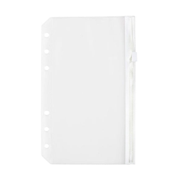 PPKVUFD 1PCS A6 Binder Pockets 6-Hole Budget Cash Envelopes Zipper Money Organizer for Cash Stuffing, Waterproof PVC A6 Planner Inserts Binder Pouches Loose Leaf Document Storage Bags