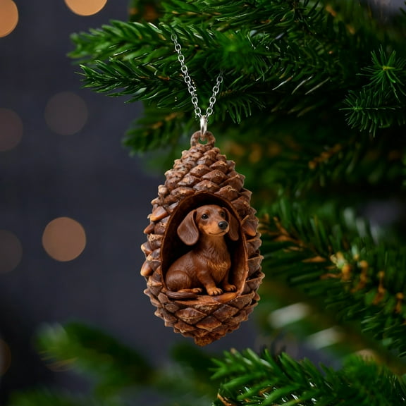 PPKVUFD 1PCS Forest Animal Pinecone Ornaments, Forest Woodland Christmas Ornaments for Christmas Tree, Pine Cone Animal Decor, 2D Acrylic Hanging Ornament for Home Decor