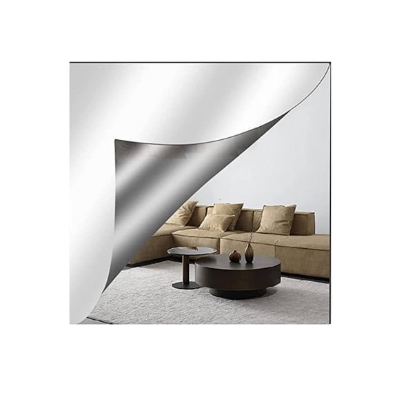 PPKVUFD 1Pc Acrylic Flexible Mirror Sheet, 6x6 Inch Self-Adhesive Mirror Tiles, Square Cuttable Wall Stickers Non Glass Safety Reflective for Home Wall DIY Decor