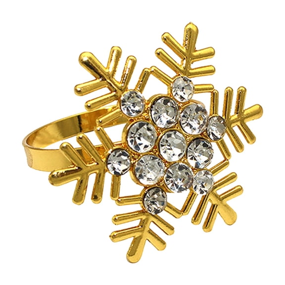 PPKVUFD 1Pc Christmas Gold Snowflake Napkin Ring, Napkins Ring for Dinning Table - Rustic Dinner Tables Decoration for Wedding Receptions Christmas Thanksgiving Holiday Party Dinner Parties