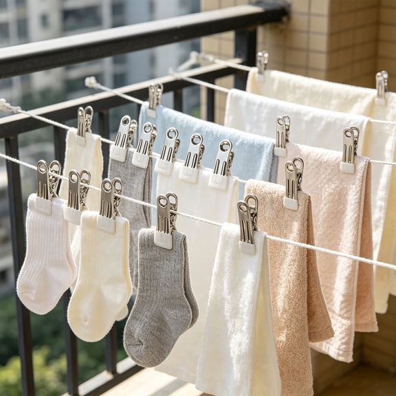 PPKVUFD 1Pc Clothes Pin Heavy Duty - 2.17 Inch Metal Chip Clips, Clothespins for Photo Drying Clothesline Laundry Sock, Bag Clips for Food Kitchen Stainless Steel with Rubber, White