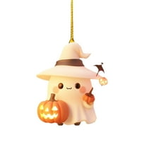 PPKVUFD 1Pc Halloween Ornaments Tree Decorations, Halloween Cute Ghost Ornament, 2D Flat Acrylic Hanging Holiday Party Indoor Home Decor for Family Friends