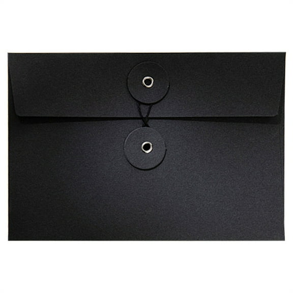 PPKVUFD 1Pc Kraft String Envelope File Folder Project Pockets File Jacket Document Organizer Flat-No Expansion A6 Letter Size Office Folder Booklet Bag, Black