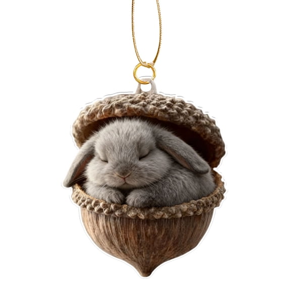 PPKVUFD 1Pcs Animal Ornaments for Christmas Tree, Christmas Ornaments 2025 Forest Animals Little Animals 2D Acrylic Hanging Decoration Gift for Animal Lovers(R-F)