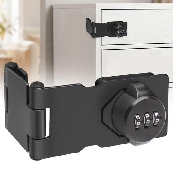 PPKVUFD 1Pcs Cabinet Lock with Combination, 90 Degree Bifold File Cabinet Door Lock, Mechanical Keyless Password Rotary Hasp Latches for Office File Desk Drawer, Cupboard, Locker