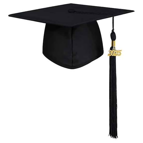 PPKVUFD 1Pcs Matte Graduation Cap with 2025 Tassel for High School & Bachelor Master