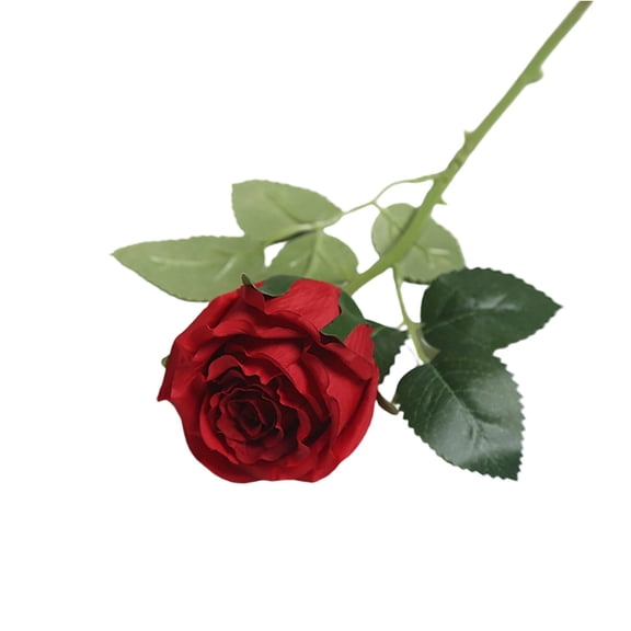 PPKVUFD 1Pcs Single Artificial Rose 21.65” Real Touch Flowers High Simulation Wedding Anniversary Romantic Gift for Elegant Home Decor Classic Red