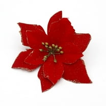 PPKVUFD 1pcs Glitter Poinsettia Christmas Tree Ornament, Artificial Poinsettia Flowers Decorative Artificial Flowers for Christmas Tree Wedding Decorations Xmas Tree Wreaths