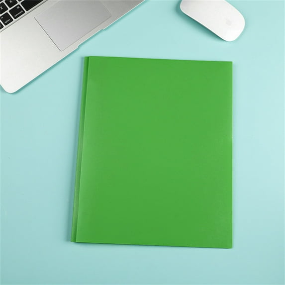 PPKVUFD 1pcs Plastic Folder with Pockets, Plastic Folder with Pockets and Prongs, Two Pocket Folder with Brads, 3 Prong Folders with Pockets for Letter Size Sheets(03-Green)