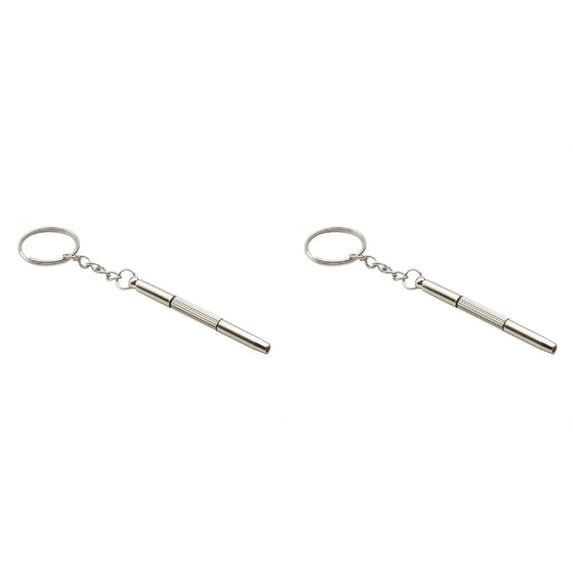 PPKVUFD 2 PCS Mini Portable Screwdriver for Glasses, 3-in-1 Keyring Eyeglasses Repair Kit Flat Head Phillips Hex Handy Tiny Screw Drivers for Sunglasses, Small Electronics