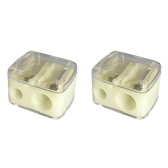 PPKVUFD 2 Pack Makeup Pencil Sharpener Plastic Lip Liner Pencil Eyeliner Sharpener Cosmetic Manual Tools for Eyeliner Lip Liner Pencils (Beige)