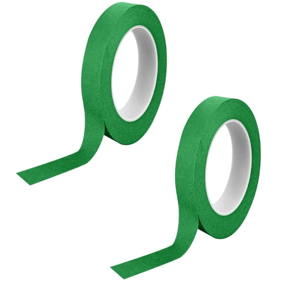 PPKVUFD 2 Rolls Green Painters Tape 0.31 inch, Green Masking Tape Bulk Multi Pack, Multi-Surface Easy Removal Paint Tape for Indoor Outdoor Use, 0.31 inch x 55 Yards x 2 Rolls (110 Total Yards)