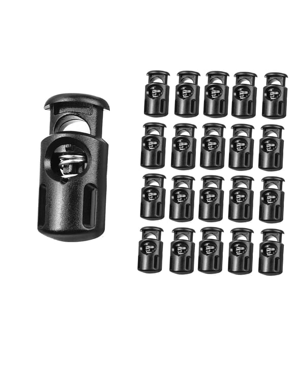 20 PCS Plastic Spring Cord Locks, Paracord Toggle Stopper Clasps for Drawstring Sweatpants Hat Hoodie String Clip Elastic Shoeslace Lock Swim Goggles Replacement Accessories