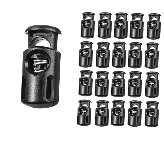 PPKVUFD 20 PCS Plastic Spring Cord Locks, Paracord Toggle Stopper Clasps for Drawstring Sweatpants Hat Hoodie String Clip Elastic Shoeslace Lock Swim Goggles Replacement Accessories