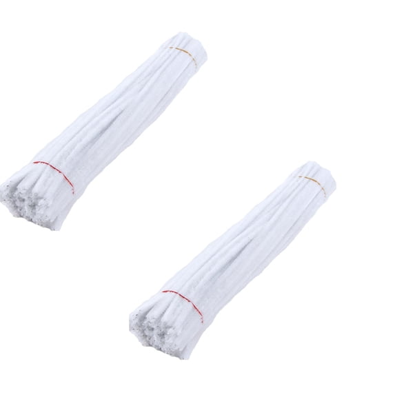 PPKVUFD 200 Pieces Pipe Cleaners Chenille Stem, Solid Color Pipe Cleaners Set for Pipe Cleaners DIY Arts Crafts Decorations, Chenille Stems Pipe Cleaners (White)