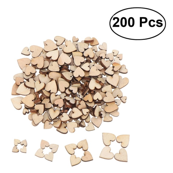 PPKVUFD 200PCS Cute Wooden Heart for Crafts, Unfinished Mini Tiny Wood Hearting for Valentine's Day, Small Cutout Hearting Shapes Sign Tags/Wood Hearts Cutout Slices for Birthday Party, Wedding