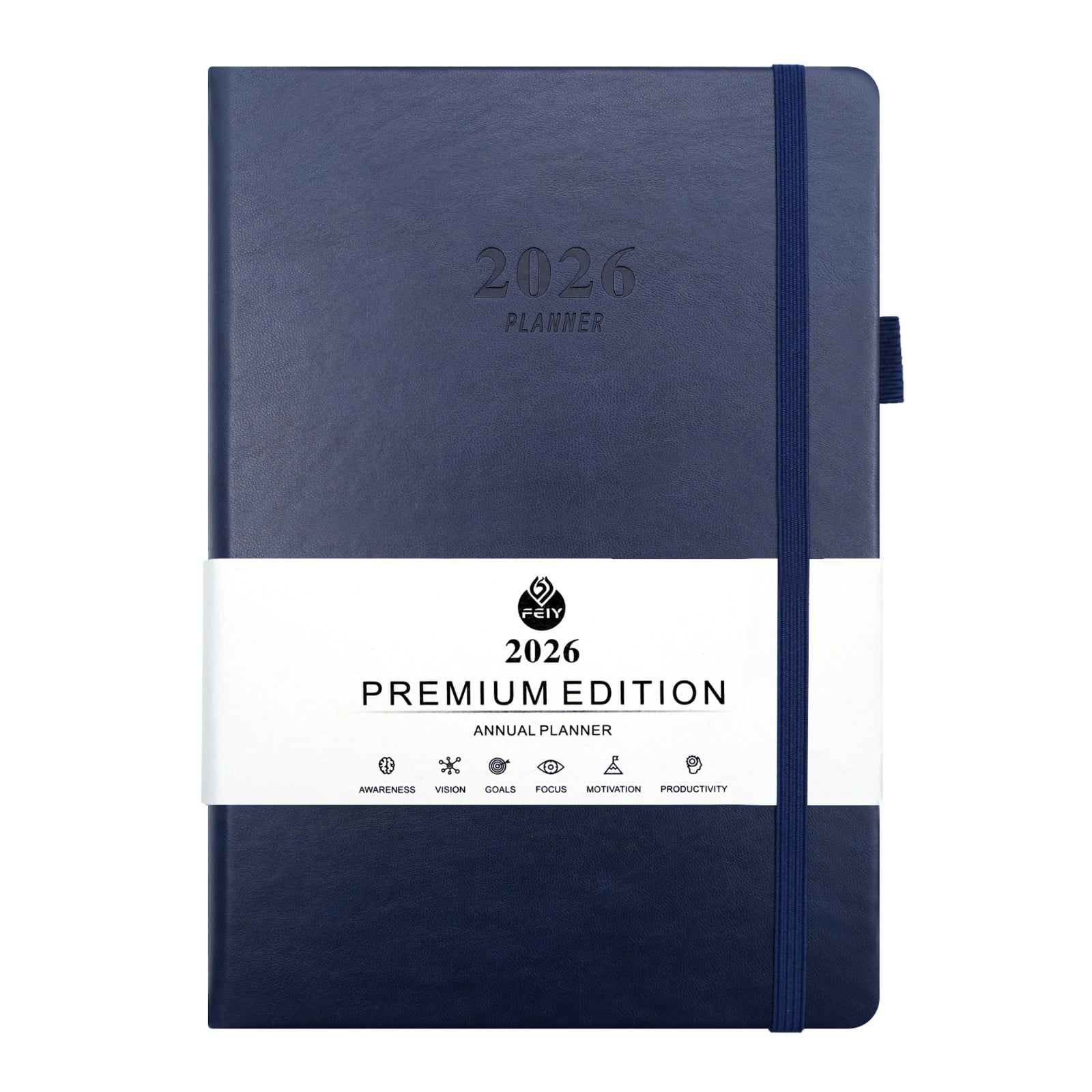 PPKVUFD 2026 Planner - Jan. 2026 - Dec. 2026, Weekly & Monthly Planner 2026, 5.71'' x 8.46'', Faux Leather Cover, Pen Loop, Elastic Band, Inner Pocket, Bookmarks, Note Pages, Perfect Organizer