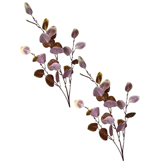 PPKVUFD 20Pcs Artificial Plants Silk Apple Leaves Tall 35" Eucalyptus Stems Branches Floral Arrangement Decoration, Artificial Plant Farmhouse Indoor Home Wedding Decor Red Brown