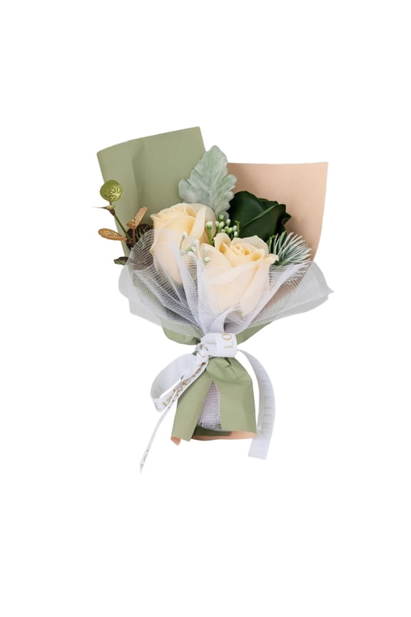 3 Heads Artificial Rose Bouquet Rose Flower Petals Valentine Day Gifts for Women, Best Friend & Girlfriend, Birthday, Christmas Valentine's Day from Daughter Son Husband
