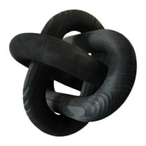 PPKVUFD 3-Link Wood Chain Link Decor, Black Wood Knot Decor, Coffee Table Decor, Hand Carved Farmhouse Decor for Home, Boho Decor for Shelf Entryway Table Scape Decoration