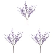 PPKVUFD 3 Pcs Cherry Blossom Branches Artificial Flowers for Spring Summer Indoor Decoration Faux Cherry Blossom Purple Silk Fake Flowers for Vase Arrangements Home Wedding Table
